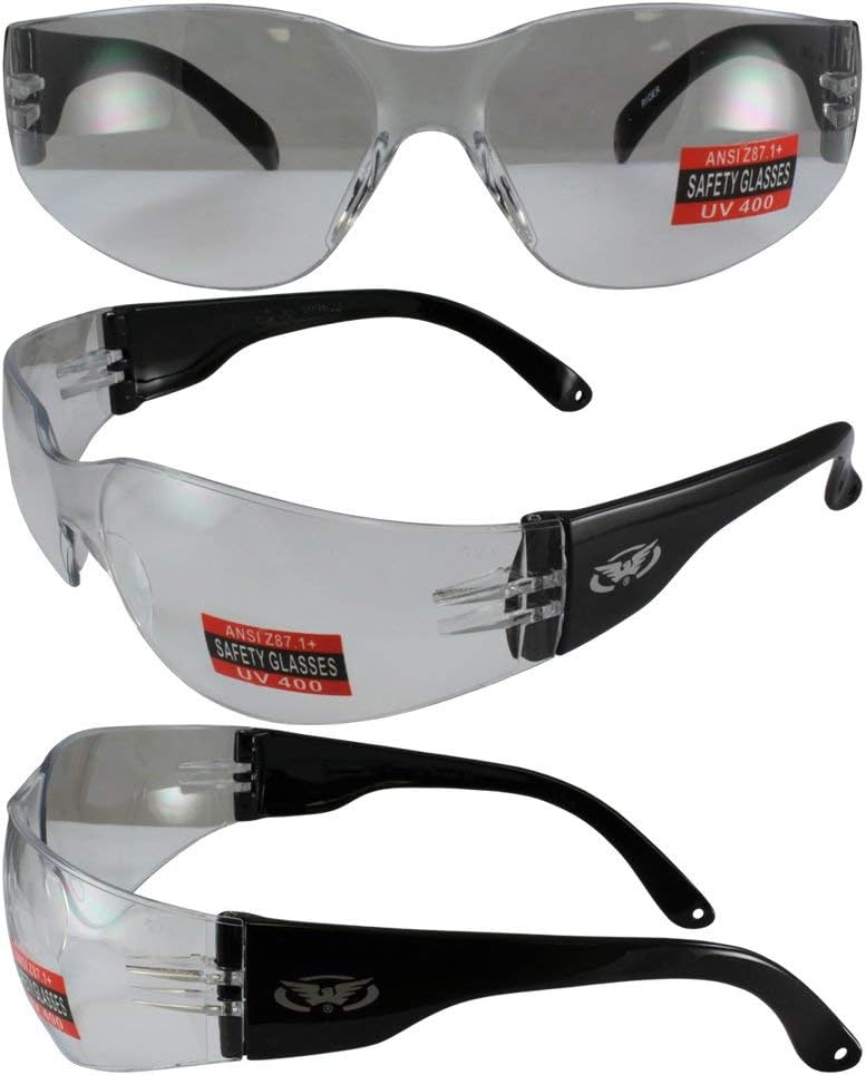 Global Vision Rider Safety Glasses w/Clear Lenses