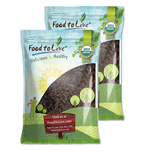 Food to Live California Organic Raisins, 16 Pounds – Thompson Seedless Select, Sun-Dried, Non-GMO, Kosher, Unsulphured, Bulk, No Oil Added