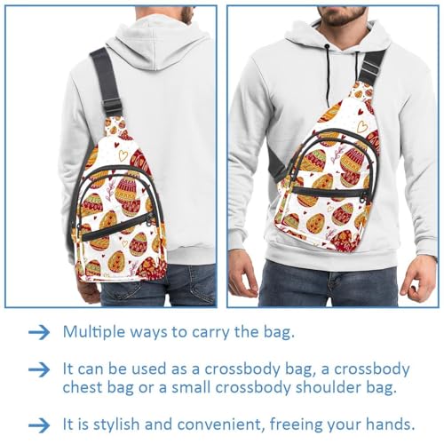 Bolsa de pecho impermeable con estampado abstracto dibujado a mano para hombre 2