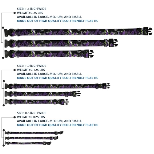 Collar Maléfica perro con clip de plástico resistente en tonos morados y rosas 4