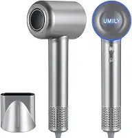 Secador de Cabelo Profissional com Motor sem Escova, Velocidade Máxima de 130.000 RPM, Tecnologia de Íons Negativos, Vento de Alta Velocidade 23m/s - 3 Cores LED de Controle de Temperatura, Compacto e Leve, Filtro 304, Anti-Enroscamento de Cabelos, 220V