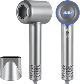 Secador de Cabelo Profissional com Motor sem Escova, Velocidade Máxima de 130.000 RPM, Tecnologia de Íons Negativos, Vento de Alta Velocidade 23m/s - 3 Cores LED de Controle de Temperatura, Compacto e Leve, Filtro 304, Anti-Enroscamento de Cabelos, 220V