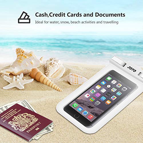 Joto Universal Waterproof Phone Pouch Cellphone Dry Bag Case For Iphone 14 13 12 11 Pro Max Mini Xs Xr X 8 7 6S Plus Se, Galaxy S21 S20 S10 Plus Note 10+ 9, Pixel 4 Xl Up To 7"-White #TOP4