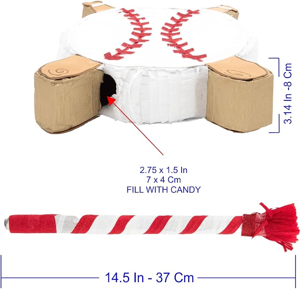 Baseball Pinata for Birthday Party Pinata Bat Decoration