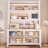 Photo Gallery bakers rack bianco, mobile con contenitore, 6 ripiani for cucina con ruota universale a 360° for macchina del pane, forno Photo Gallery bakers rack bianco, mobile con contenitore, 6 ripiani for cucina con ruota universale a 360° for macchina del pane, forno