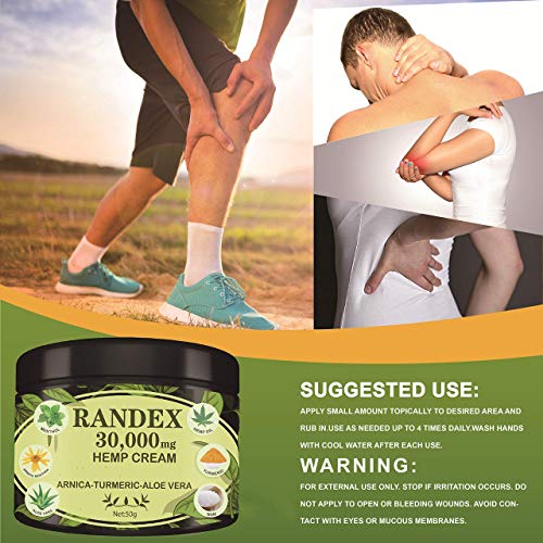 Randex 30000Mg Organic Hemp Cream, Natural For Sore Muscles, Stiff Joints, And Aching Knees, Shoulders, Or Body, Extra Strength #TOP7