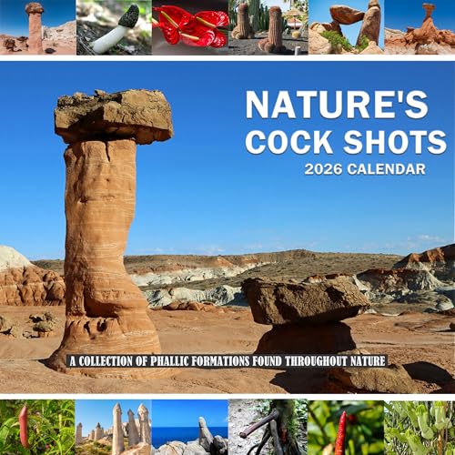 Draduo Gag Gifts - 2026 Wall Calendar, Funny Calendar, 8.5' x 11' (Open), Nature's Cock Shots...