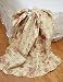 Cottage Romantic Quilt Lap Throw Blanket Floral Roses Print Pattern Cream Yellow Luxury 100 Cotton Reversible Bedding