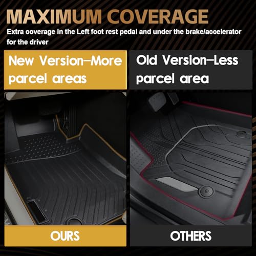 Naibeve Floor Mats for 2018-2023 Chevrolet Traverse 7 Seats with 2nd Row Bucket Seats- All Weather Custom for Chevrolet Traverse Floor Mats & Trunk Mat Waterproof Interior Accessories by Naibeve - Image 6