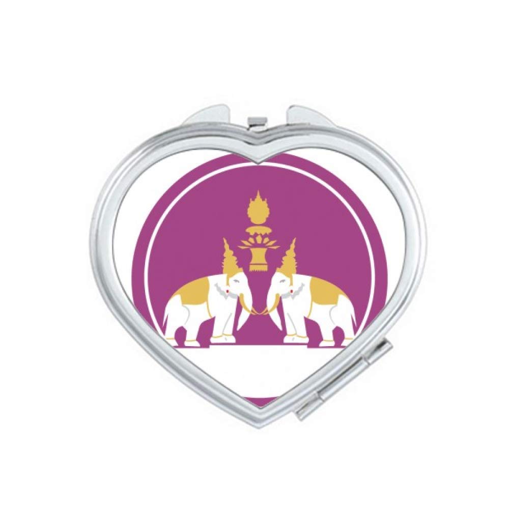 DIYthinker Thailand Made in Thailand Two Elephant Shield Mirror Travel Magnification Portable Handheld Pocket Makeup