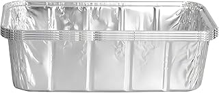 Bluesky Exclusive Silver Loaf Aluminum Pans - 3 Lb. (Pack of 4) - Lightweight Material & Versatile Design - Perfect for Home & Catering Needs