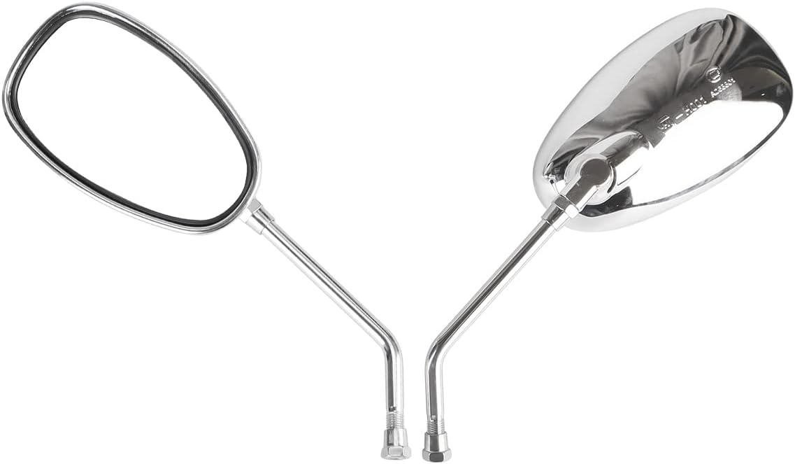 OKSTNOMotorcycle Chrome Rearview Side Mirrors universal for Chopper Scooter 10mm