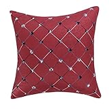 famibay Throw Pillow Covers Decorative Pillow Cases Trellis Geometric Embroidered Polyester Cushion Covers 18