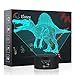 Dinosaur 3D Night Light Table Desk Lamp, Elstey 7 Colors Optical Illusion Touch Control Lights with Acrylic Flat & ABS Base & USB Cable for Christmas Gift