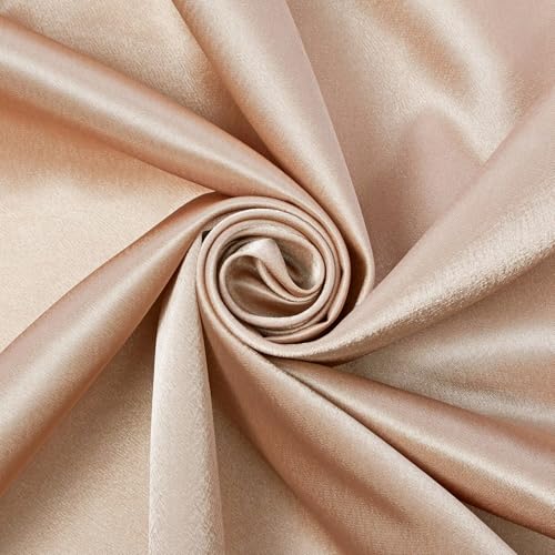 Premium Filament Yarn Polyester Crepe Back Satin Bridal (58/60 Inch) Silky Polyester Fabric by The Yard for Sewing Apparel, Accessories, Décor & More - Sand (1 Yard)
