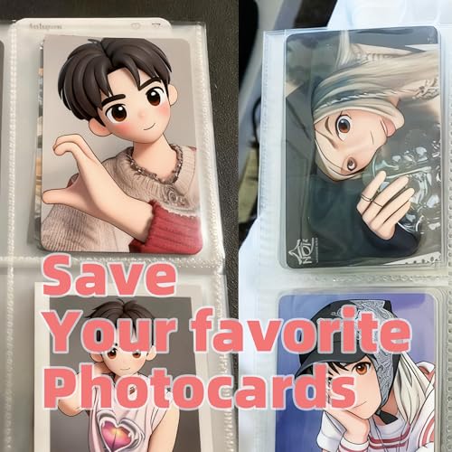 Kpop-Photocard-Binder, 2er-Set mit 40 Seiten (160 Taschen), Fotokarten-Album für Fujifilm Instax Mini, Polaroid-Bilder, Sammelkarten und Ausweise (Schwarz, Weiß)