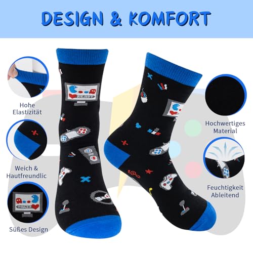 WAMIOKAGRO Lustige Geschenke für Männer Frauen, Gaming Socken mit Spruch, Geschenkideen Weihnachtsgeschenke für Männer Frauen Freund Jungen Teenager Gamer Zocker Spieler