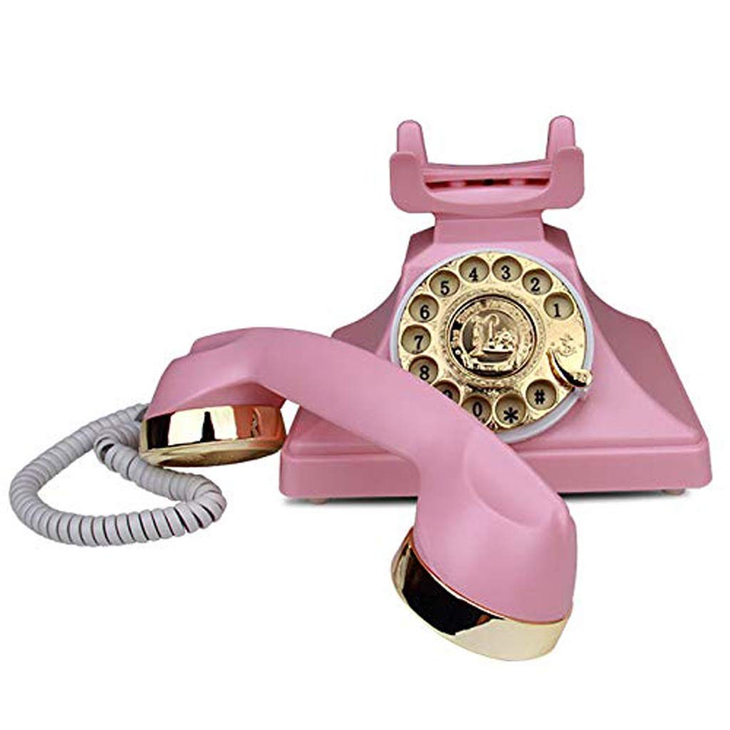 Buy FMOPQ Rotary Dialing Phone,Pink Retro Landline Phone for Home