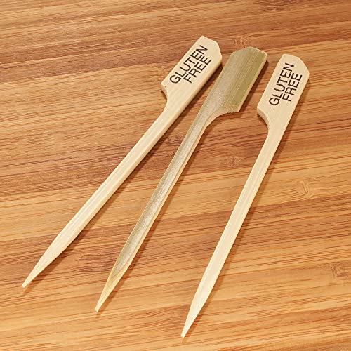 Bamboomn - Gluten-Free Label Marker Bamboo Paddle Pick - 3.5" (9Cm) - 100 Pieces #TOP1