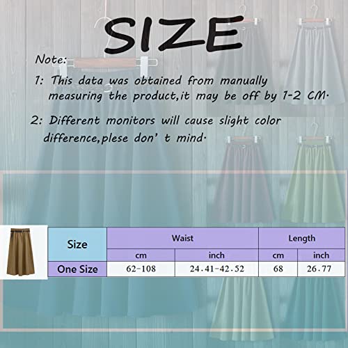 YOLAI Women A-Line Pleated Skirts Bandage Elastic Waist Skirts Solid Color Flowy Knee Length Skirt Business Skirts4