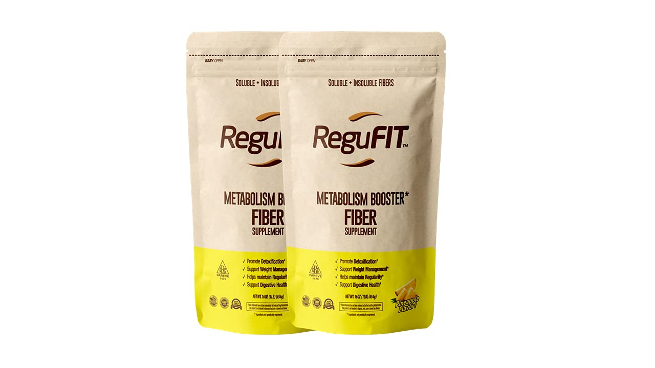 ReguFIT - Metabolism Booster Supplement Powder, Soluble and Insoluble High Fiber Detox – Improves Di