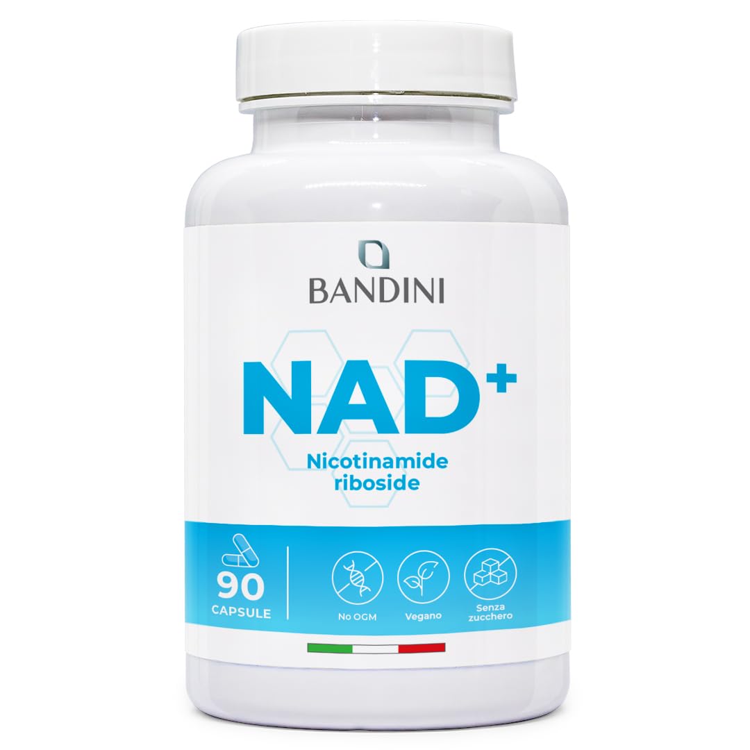 Bandini® NAD+ Nicotinamide Riboside Cloruro 300 mg | +3 Mesi di Scorta | NAD Booster | Energia e Riduzione Stanchezza | Supporto Nervoso | 90 Capsule Vegetali | Premium & Vegan | Assorbimento ottimale