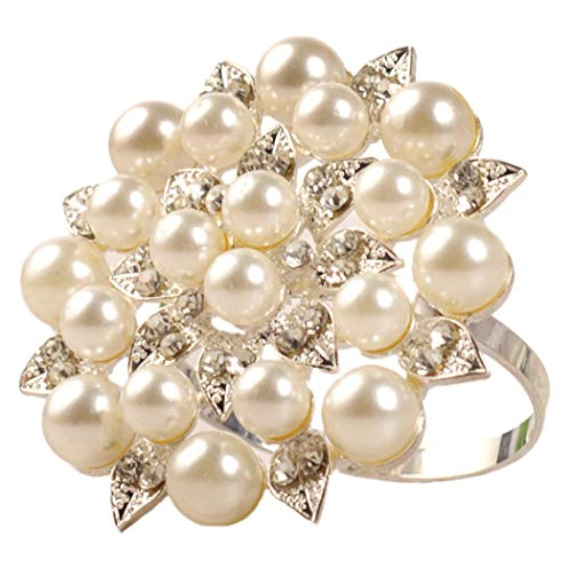Crystal Napkin Circle with Fake Pearl Decoration