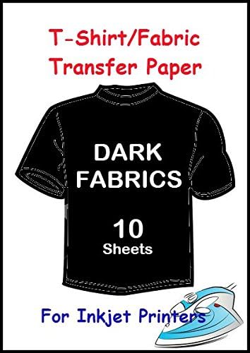 10 Pack A4 INKJET Iron On T-Shirt Heat Press DARK Fabric Transfer Paper
