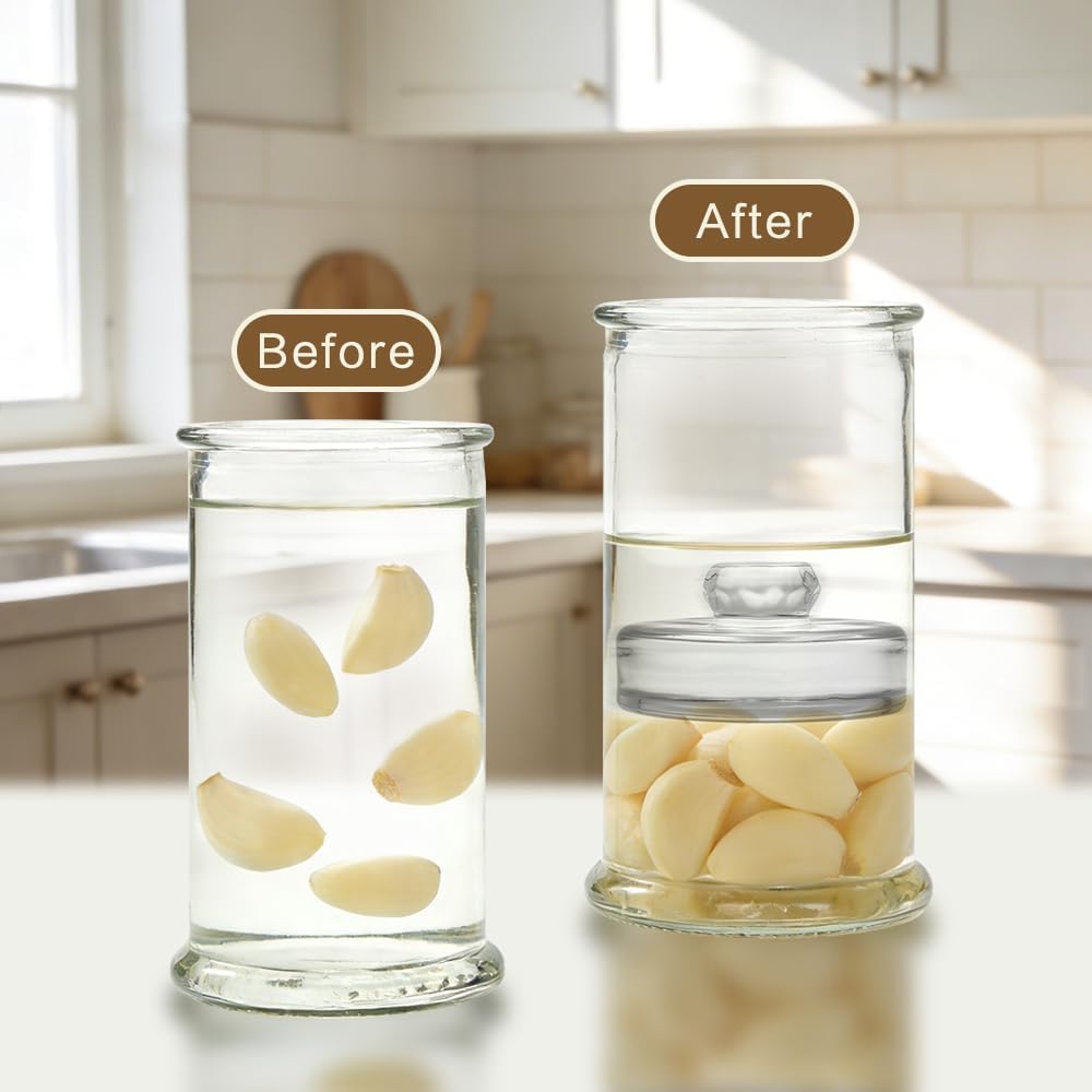 9 Pack Fermentation Glass Weights for Large Wide Mouth Mason Jars, Fermentaion Kit with Easy Grip Handle for Picklin & Sourkrout, Dishwasher Safe