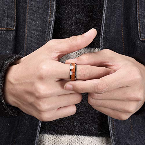 Buy THREE KEYS JEWELRY Mens Tungsten Carbide Unisex Wedding Wooden