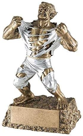 Decade Awards Monster Victory Trophy – 6.75 or 9.5 Inch Tall | Triumphant Beast Award | Victorious Champion Hulk Award for Sports or Academic Contests, 1st Place Winners – Engraved Plate on Request