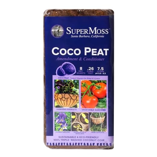 SuperMoss (23278) Coco Coir Seed Starting Compressed Brick – Clean, Sustainable, Premium Coconut Coco Peat | Potting Soil for Indoor & Outdoor Plants, Lightweight, Mess-Free, 8 Quart, Natural