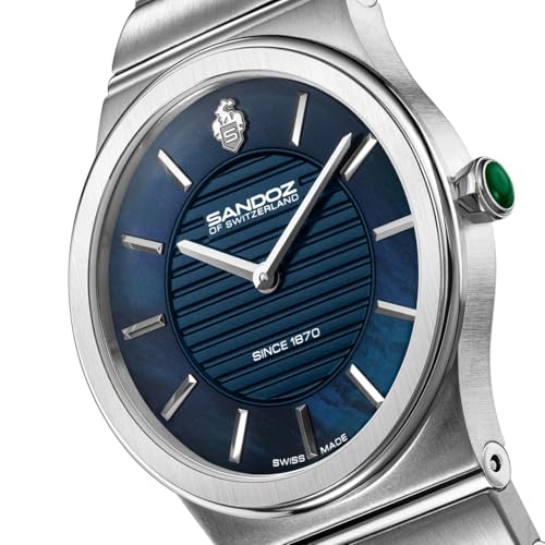 Image of Sandoz Tresor Premium Swiss Made Quartz Blue MOP Dial Watch for Women - SZWLG0000601