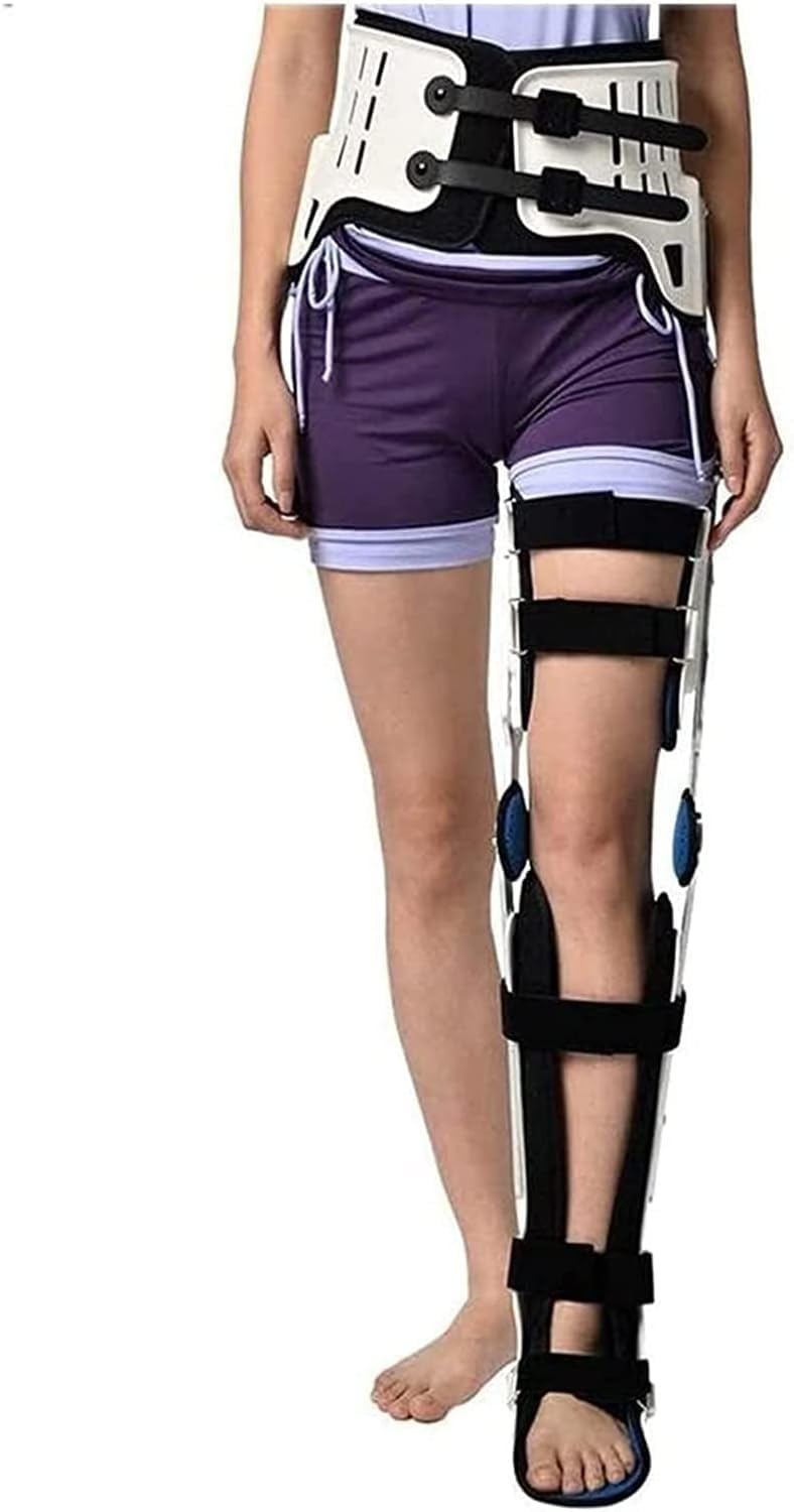 Adjustable Hip Joint Fixation Bracket, Adjustable Knee Support Hip Knee Ankle Foot Orthosis Leg Fracture Lower Limb Paralysis Hip Walking Fixed with Walking Boots for Groin Strain, Thigh, Hamstring 22