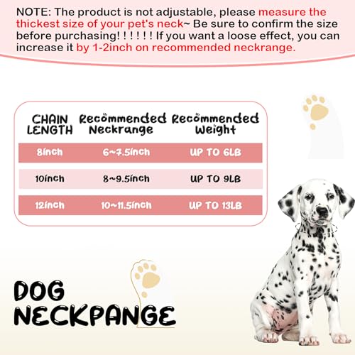 Image of LEIFIDE Dog Chain Collar Diamond Link Puppy Collar 12 mm Wide Dog Necklace Metal Cat Chain Pet Crystal Necklace Jewelry Accessories for Small Medium Large Pet(12 Inch,Silver, AB Color)