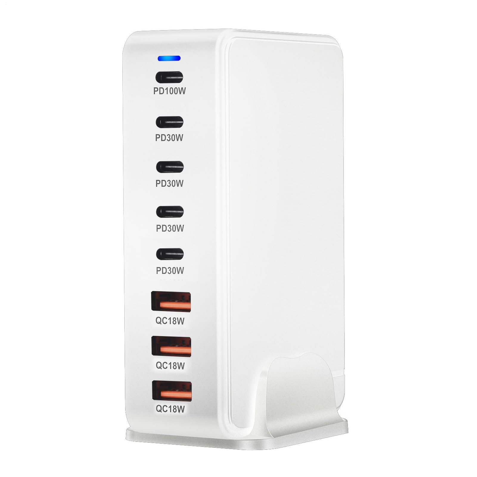 Caricatore USB C Stazione di Carica con 8 Porte USB Multiple | Alimentatore da 268W per Ricarica Per in Casa e in Ufficio per Telefoni Tablet Laptop e Dispositivi Elettronici