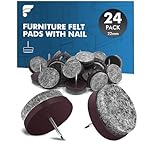 shinfly 24 PCS Chair Leg Floor Protectors, Non Slip Felt Pads for Furniture Feet, Nail in Chair Leg Floor Protectors with 5mm Thick, Diameter 22mm, floor protectors for furniture legs