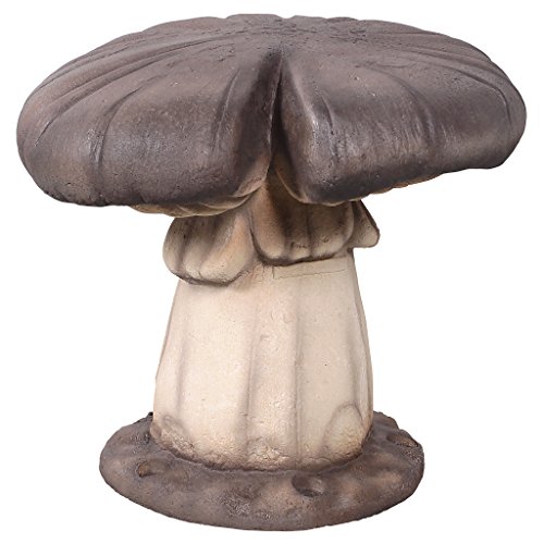 Design Toscano Ne160015 Massive Mystic Mushroom Sculptural Outdoor Garden Stool Statue, 19.5" Wx19 Dx17 H, Full Color Finish #TOP1