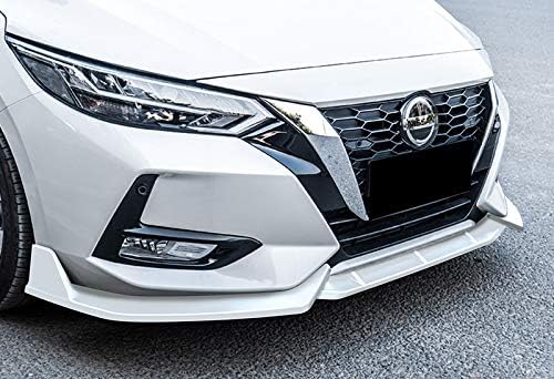 3PCS Front Bumper Lip Kit fit for Compatible with 2020-2023 Nissan Sentra Sedan/4DR, Sports-Style Splitter Trim Protection Spoiler, Air-Dam-Chin-Diffuser (Painted White)