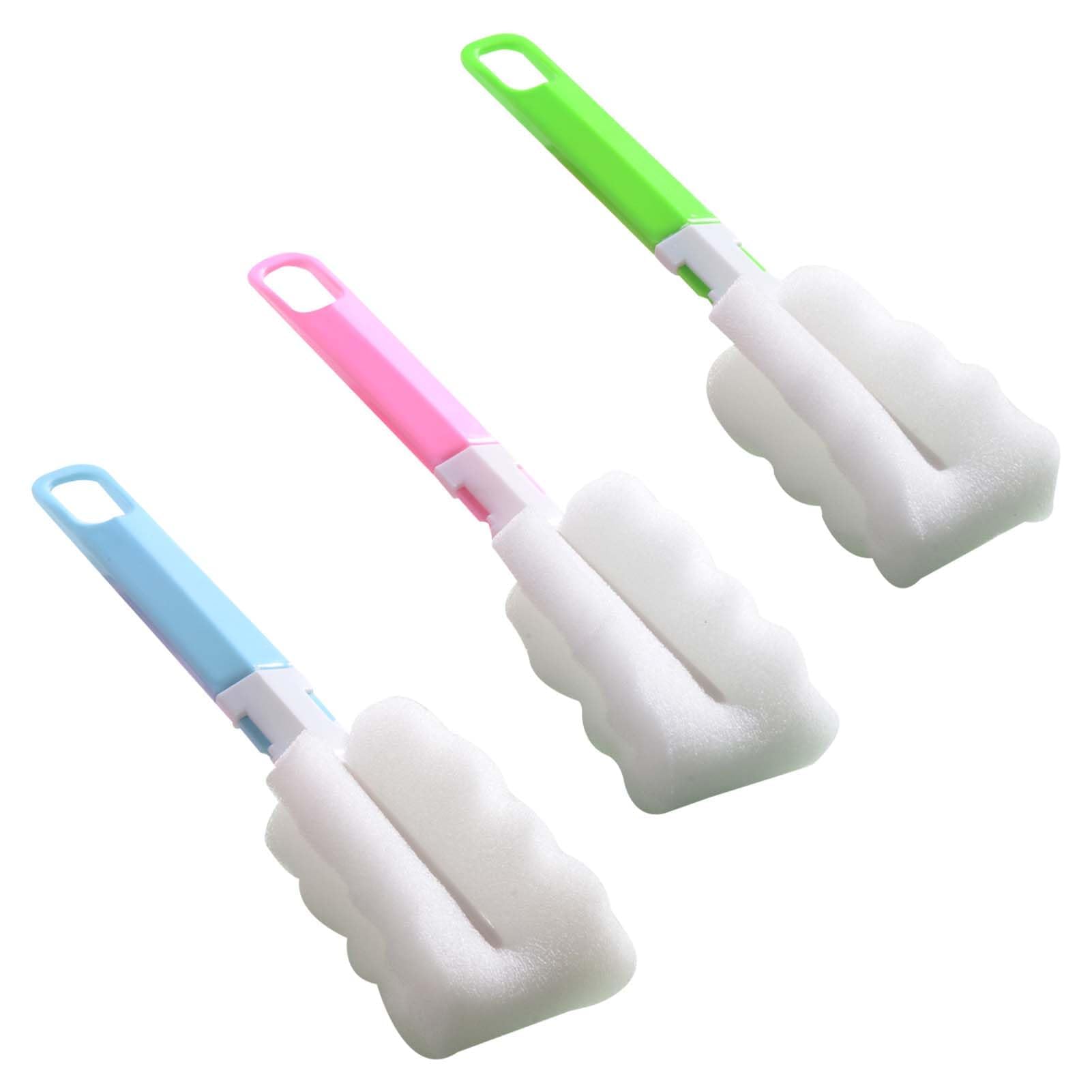 3 PCS Bottle Brush, Feeding Bottle Cleaning Brush, Bottle Cleaner Brush—3Pcs Long-Handle Sponge Set for Cups, Kettles & Glassware-image-13