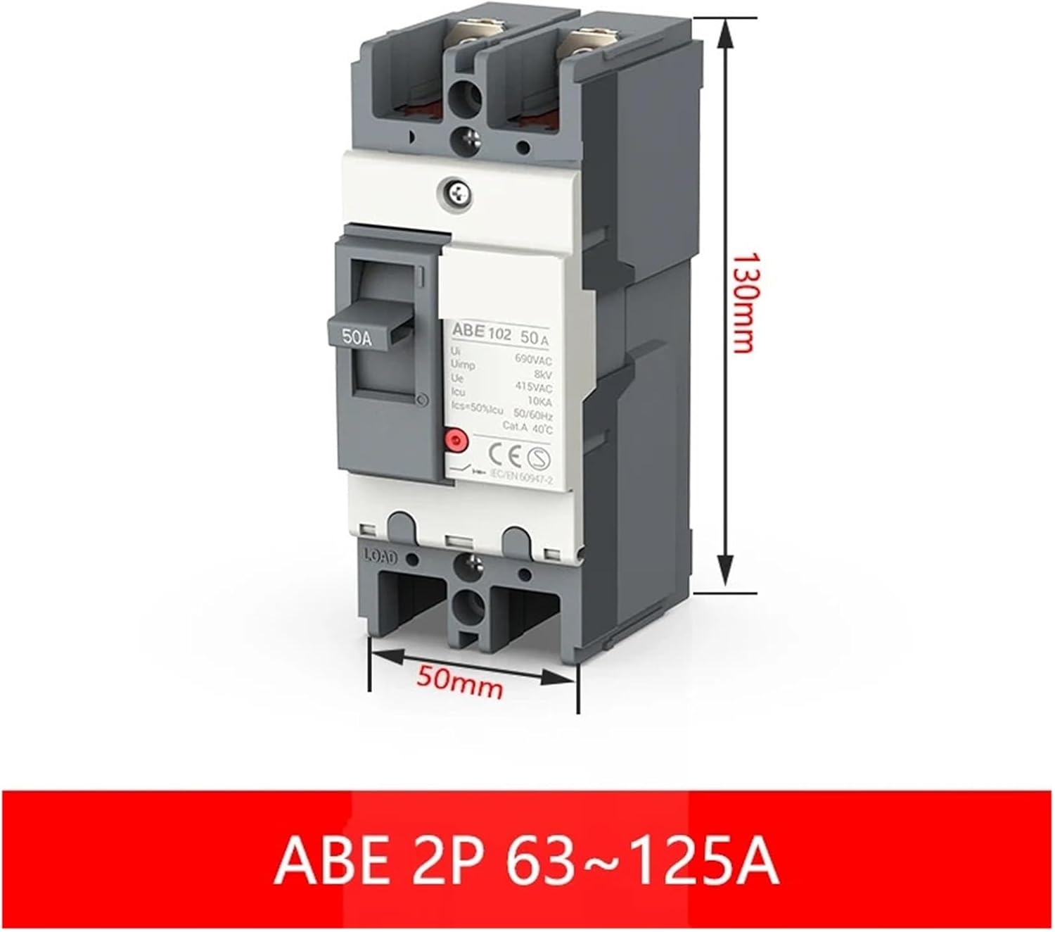 1pc AC 63A 100A 125A 2P 3P Moulded Case Circuit Breaker Protector Safety Switch(3,80A)