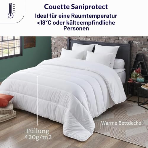 DODO 29441 Saniprotect Steppbett Polyester Weiß, Polyester, weiß, 200 x 140 cm – Ansicht 2