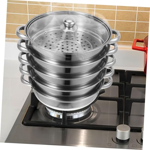 TOYANDONA Stainless Steel Steamer Pot Deep Multi-function Stockpot for Efficient Steaming Boiling and Simmering Space-saving Kitchen Accessory for Healthy Cooking - Image 8