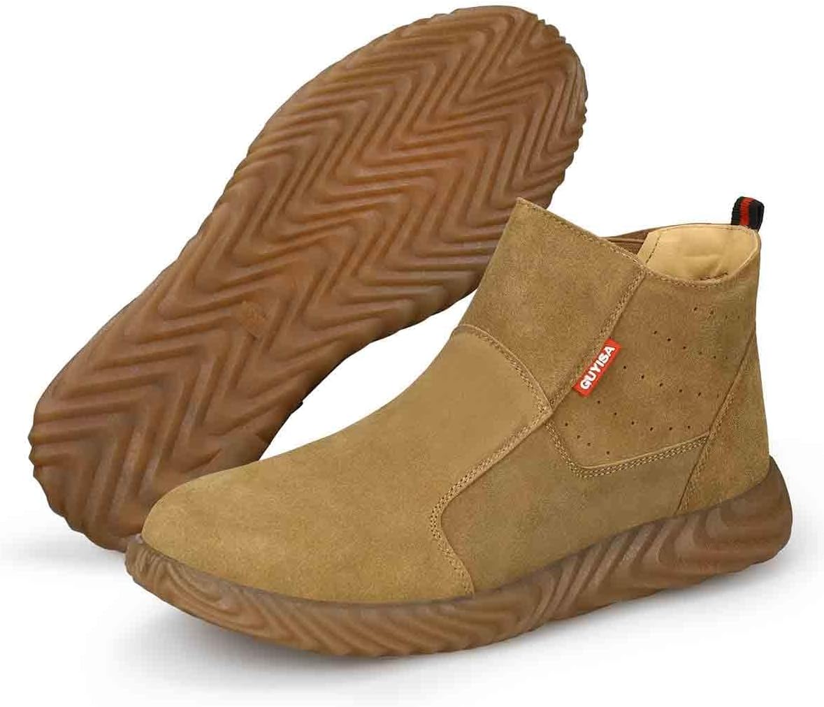 Suede Work Safety Shoes, Welders Anti-Scald Shoes, Anti-Smash and Anti-Puncture Steel-Toed Shoes, Wear-Resistant and Non-Slip Labor Insurance Shoes(EU 39)
