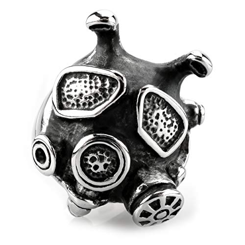 Edelstahl Ring Gasmaske - Silber