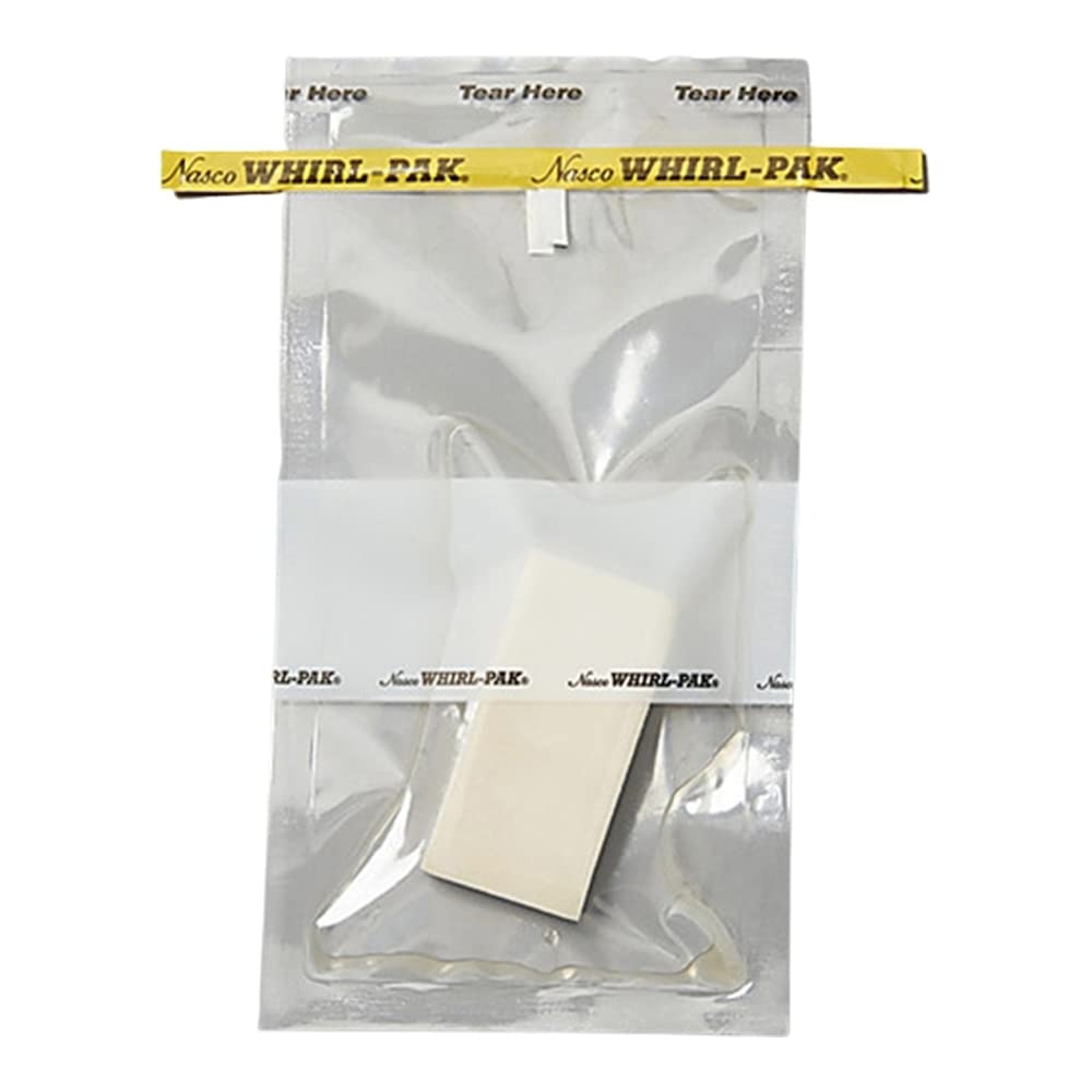 Nasco B01590WA Hydrated PolySponge Bag Without Glove, 2.5 mil, 4" Width, 9" Length (Pack of 100)