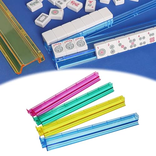 Set de 4 Racks y Pushers para Mahjong Acrílico Multicolor miniatura 4