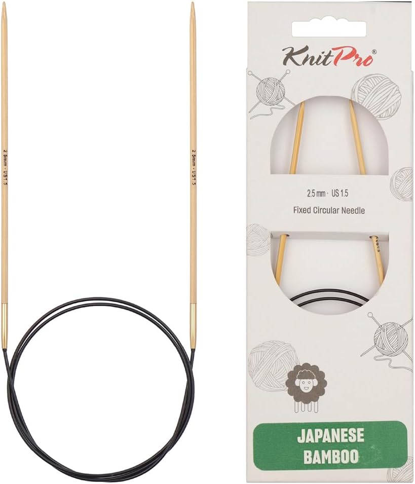 KnitPro Bamboo Fixed Circular Needles 16" (40cm) | US Size 1.5 (2.5mm)