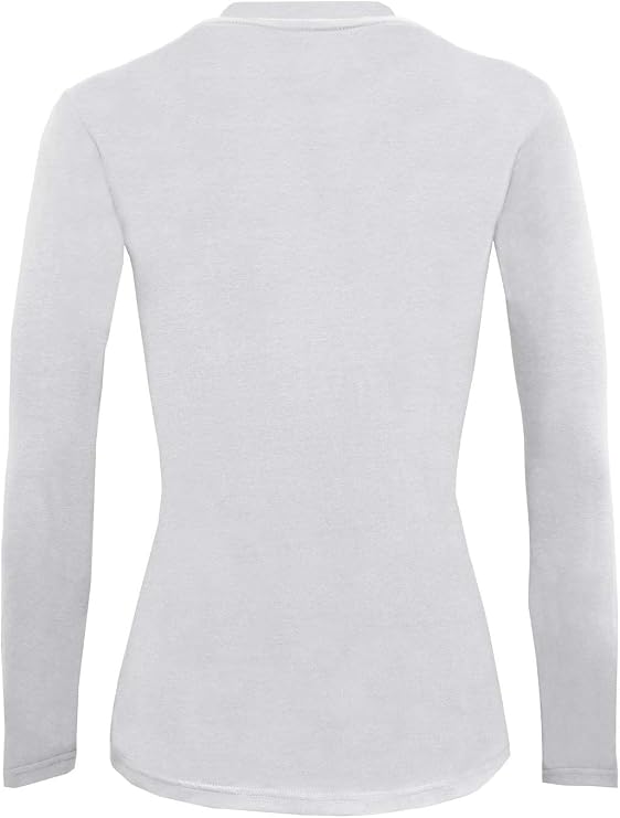 M&M SCRUBS Women's Under Scrub Tee Crew Neck Long Sleeve T-Shirt 3 - Pack (White, Medium)
