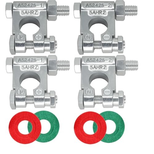 Military Spec Battery Terminals Heavy Duty Battery Terminal Battery Post Terminals for Marine Car Boat RV and Vehicles 4 Pcs